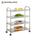 Hotel Restaurant 201/304 Style Food Stainless Steel Serviço de limpeza / cozinha Trolley Cart